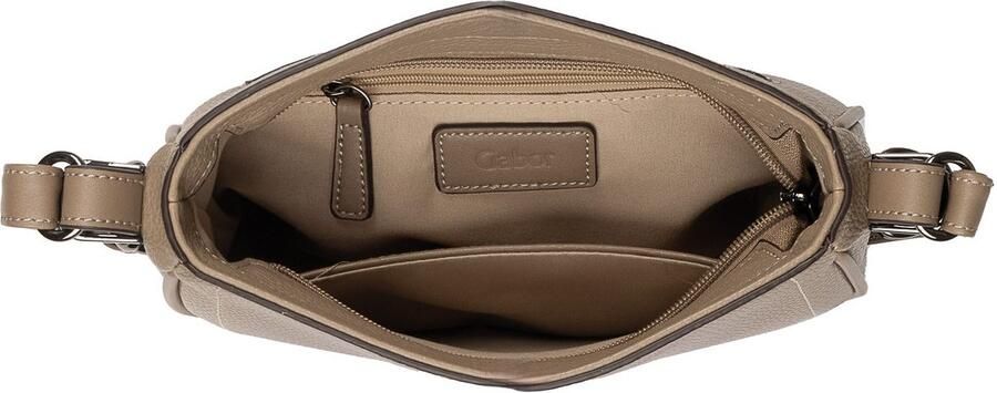 Gabor Schoudertas Galinna zacht imitatieleer met metalen details en contrastnaden - Foto 3