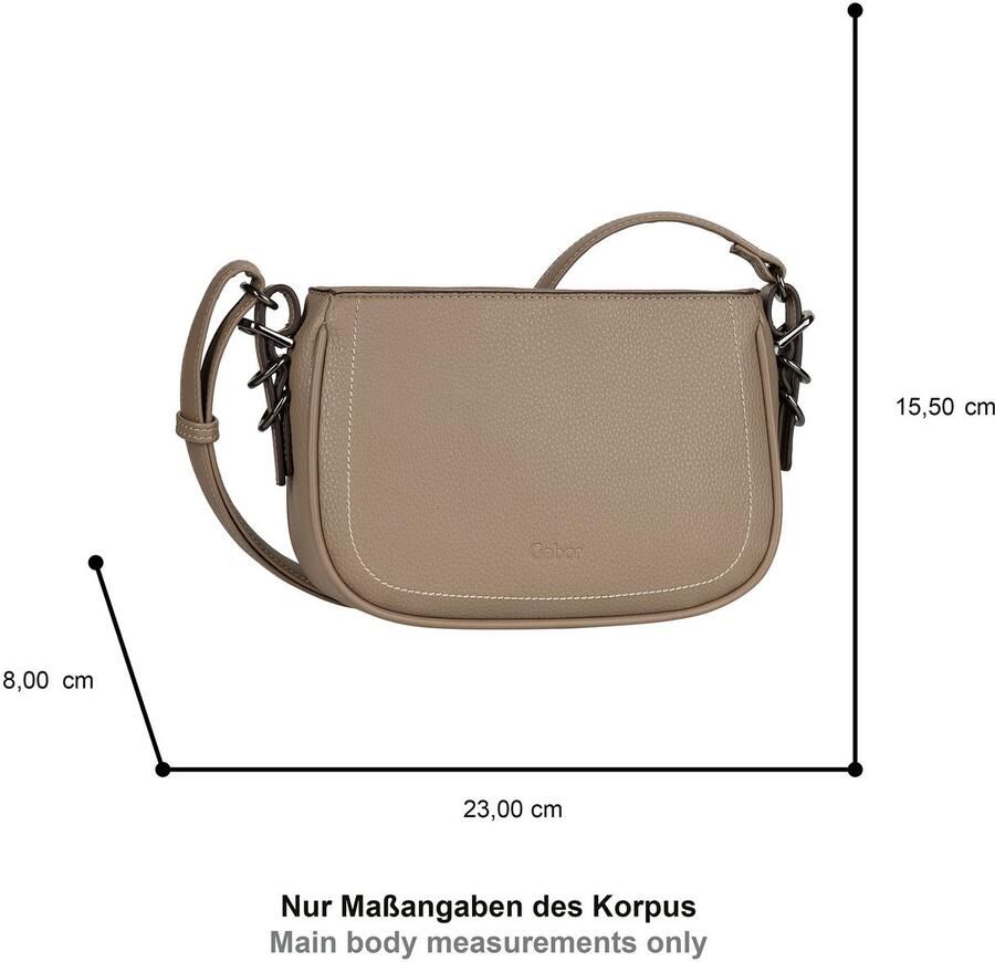 Gabor Schoudertas Galinna zacht imitatieleer met metalen details en contrastnaden