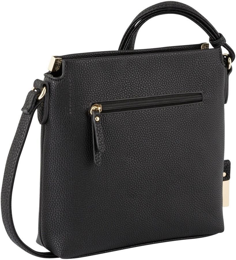 Gabor Schoudertas Gela genarbde imitatieleer met decoratieve metalen hoeken hoogwaardig logo - Foto 4