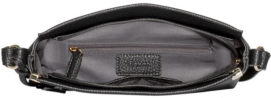 Gabor Schoudertas Gela genarbde imitatieleer met decoratieve metalen hoeken hoogwaardig logo - Foto 2