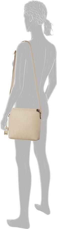 Gabor Schoudertas Gela genarbde imitatieleer met decoratieve metalen hoeken hoogwaardig logo - Foto 3