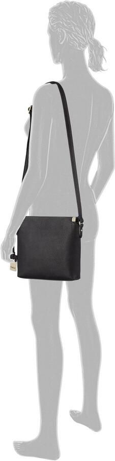 Gabor Schoudertas Gela genarbde imitatieleer met decoratieve metalen hoeken hoogwaardig logo - Foto 3