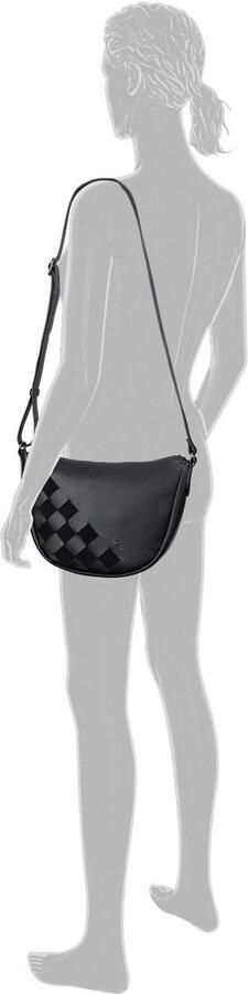 Gabor Schoudertas Granada Structure ingebreide unieke strepen van veloursleerimitatie - Foto 4