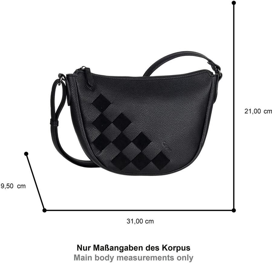 Gabor Schoudertas Granada Structure ingebreide unieke strepen van veloursleerimitatie