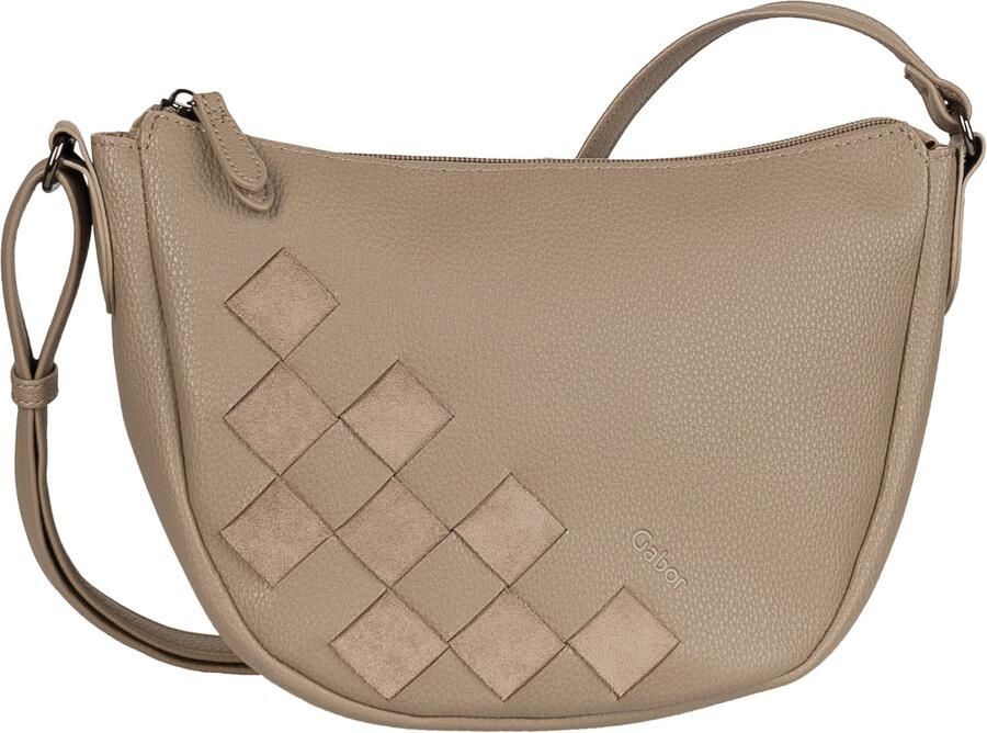 Gabor Schoudertas Granada Structure ingebreide unieke strepen van veloursleerimitatie - Foto 4