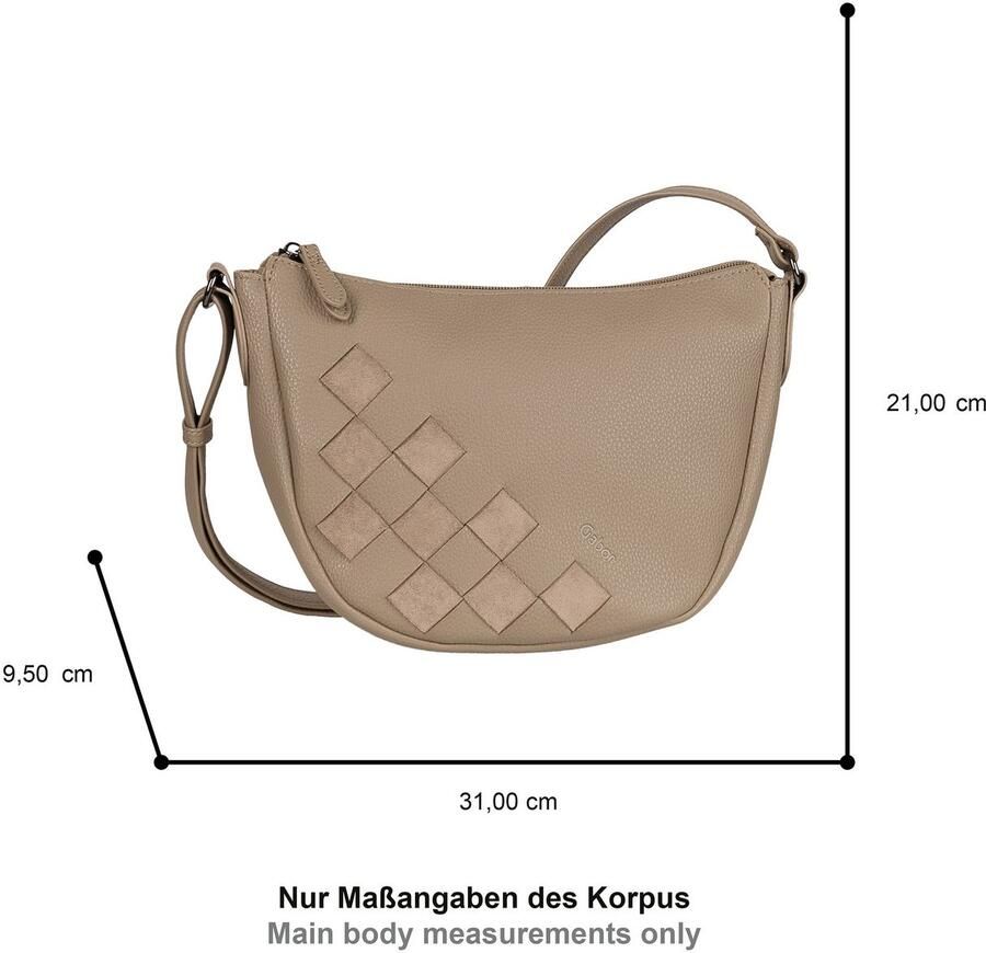 Gabor Schoudertas Granada Structure ingebreide unieke strepen van veloursleerimitatie