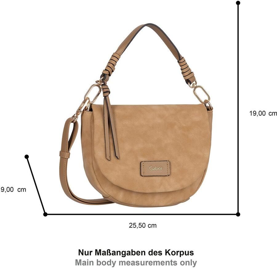 Gabor Schoudertas Lida zacht nubuck-imitatieleer en vor met uitvoerige schouderrie