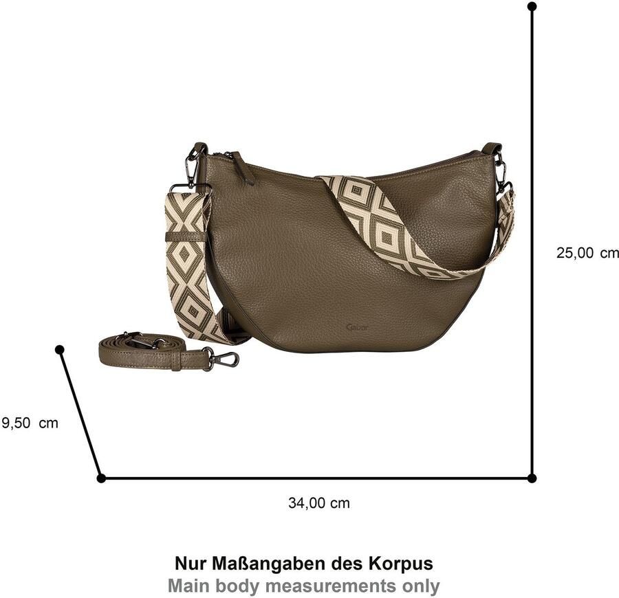 Gabor Schoudertas LINDA zacht kunstleer met elegante schouderband van edel weefband