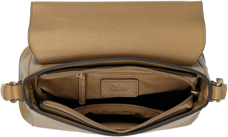 Gabor Schoudertas MELORA licht generfd imitatieleer met fijn logo en gouden metalen ring - Foto 2