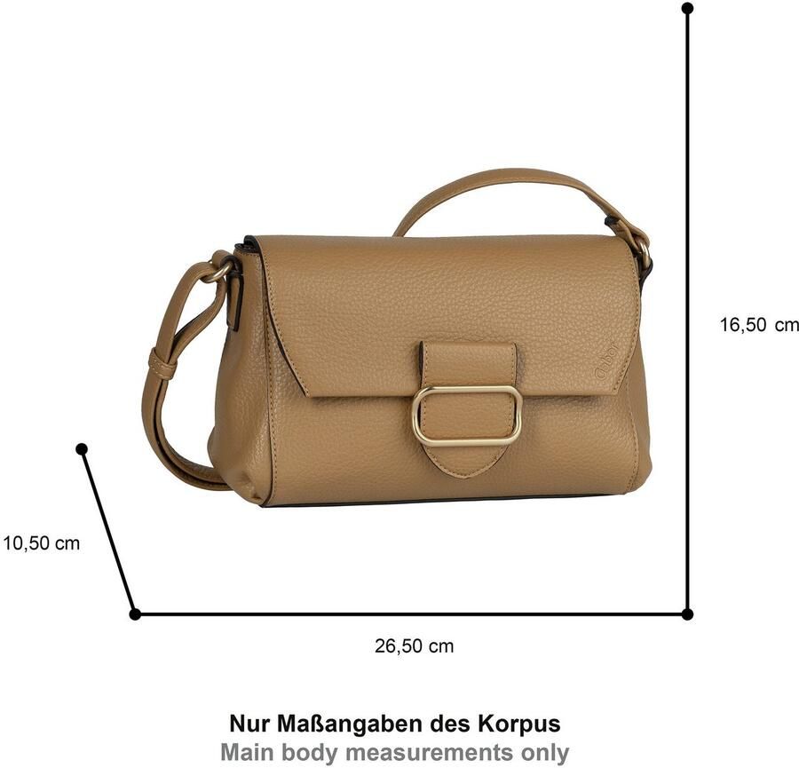 Gabor Schoudertas MELORA licht generfd imitatieleer met fijn logo en gouden metalen ring