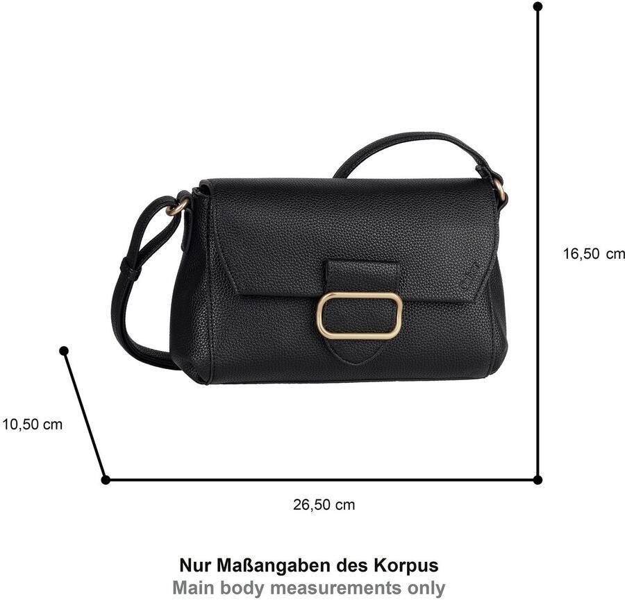 Gabor Schoudertas MELORA licht generfd imitatieleer met fijn logo en gouden metalen ring