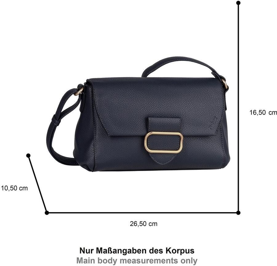 Gabor Schoudertas MELORA licht generfd imitatieleer met fijn logo en gouden metalen ring