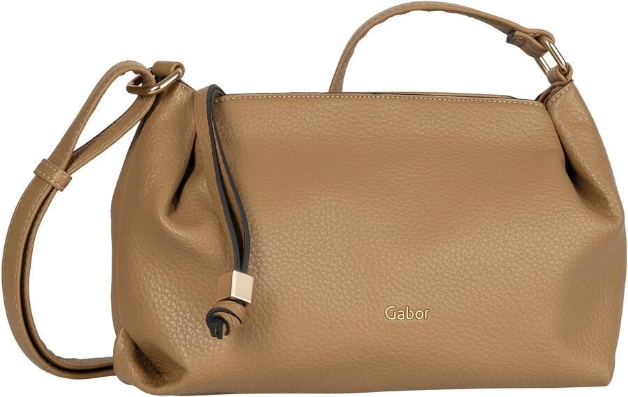 Gabor Schoudertas TELIA discrete plooien elegante ritssluiting met gouden sierkubus - Foto 5