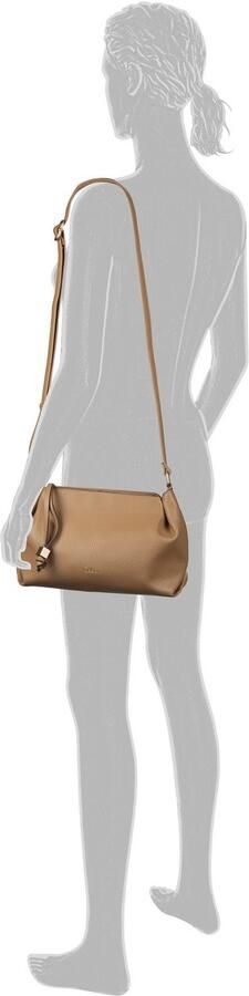 Gabor Schoudertas TELIA discrete plooien elegante ritssluiting met gouden sierkubus - Foto 4