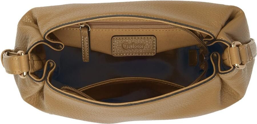 Gabor Schoudertas TELIA discrete plooien elegante ritssluiting met gouden sierkubus - Foto 3