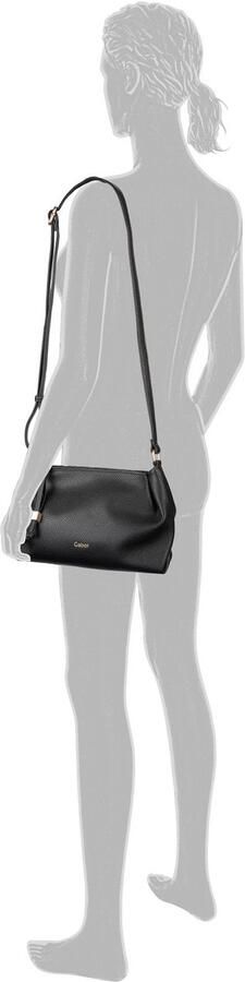 Gabor Schoudertas TELIA discrete plooien elegante ritssluiting met gouden sierkubus - Foto 4