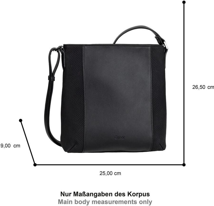 Gabor Schoudertas WANDA van licht generfd imitatieleer met slangenstructuur en stiksels