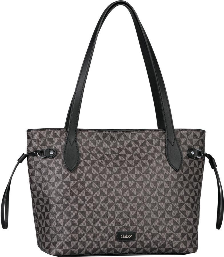 Gabor Shopper Barina van imitatieleer met kenmerkende all-over print en metalen logo - Foto 4