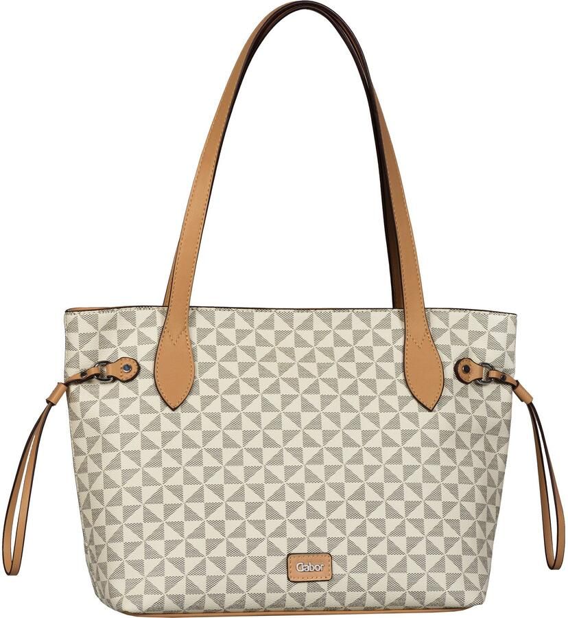 Gabor Shopper Barina van imitatieleer met kenmerkende all-over print en metalen logo - Foto 4