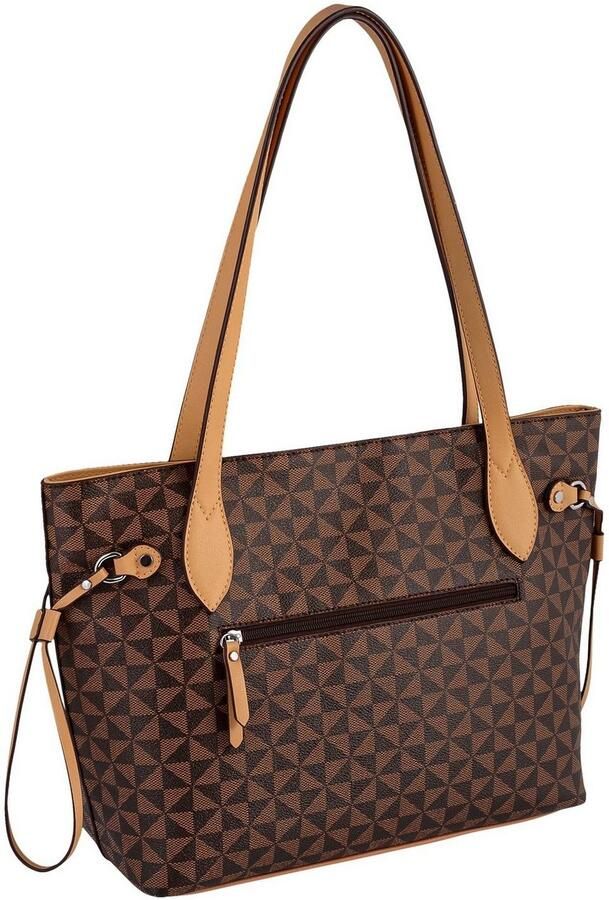 Gabor Shopper Barina van imitatieleer met kenmerkende all-over print en metalen logo