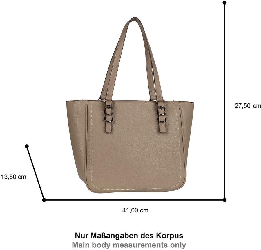 Gabor Shopper Galinna zacht imitatieleer met metalen details en contrastnaden
