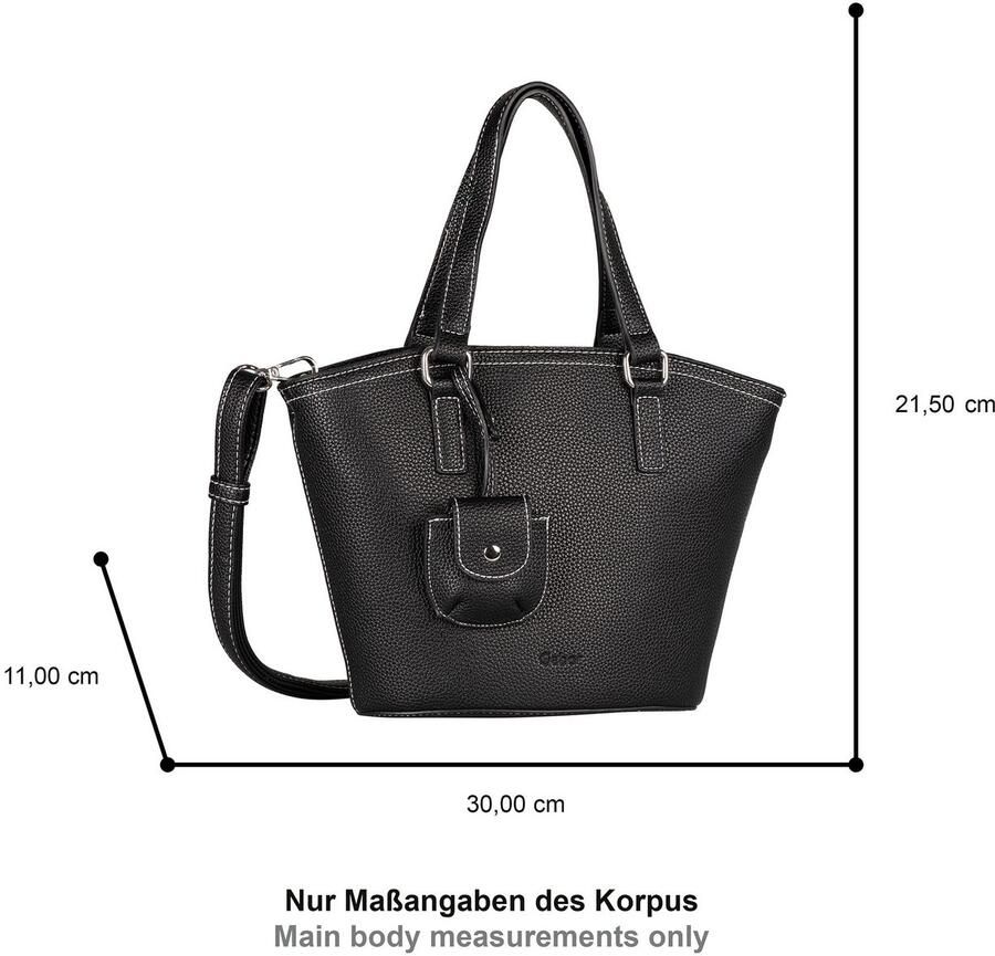 Gabor Shopper Layla van generfd imitatieleer met contrastnaden en sierhanger