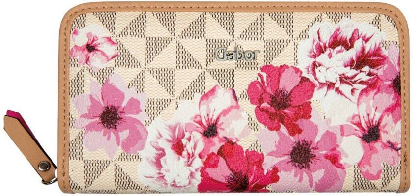 Gabor Portemonnee BARINA FLOWER WALLET Long zip wallet met mooie bloemenprint