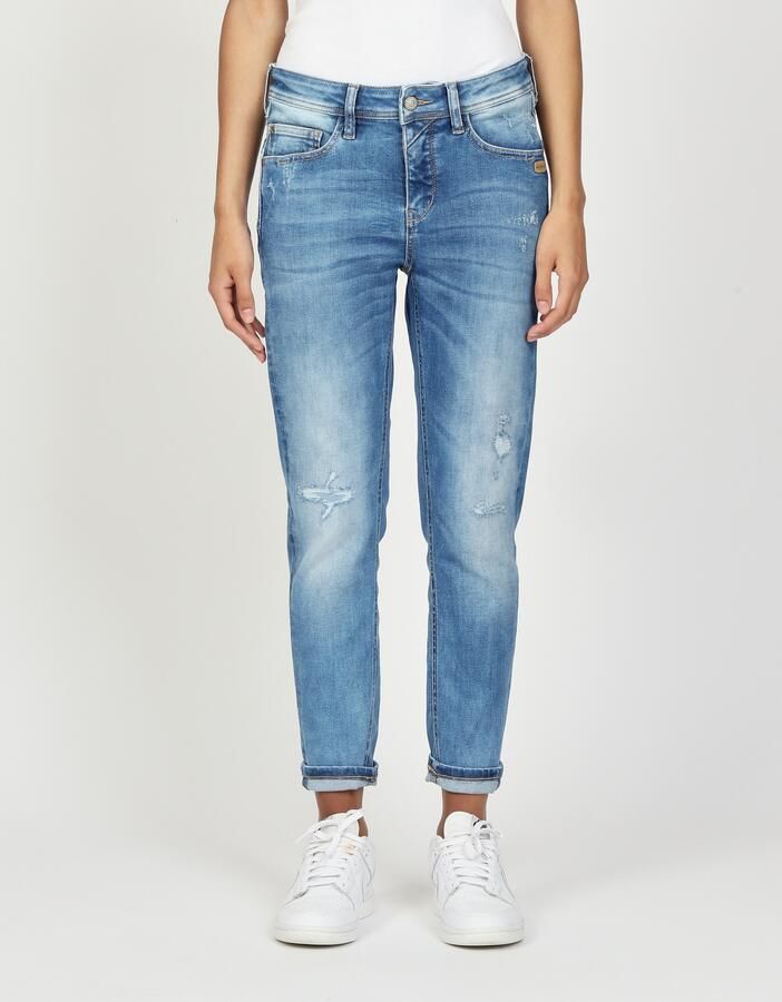 GANG Relax fit jeans 94AMELIE CROPPED van robuuste gabardine stretch - Foto 6