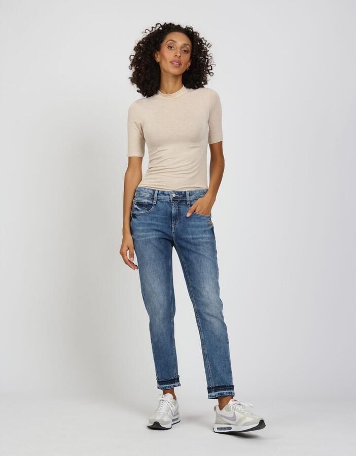GANG Relax fit jeans 94AMELIE CROPPED van robuuste gabardine stretch - Foto 4
