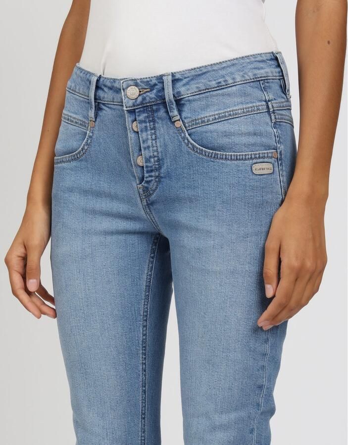 GANG Skinny fit jeans 94Medina met stijlvolle half open knoopsluiting