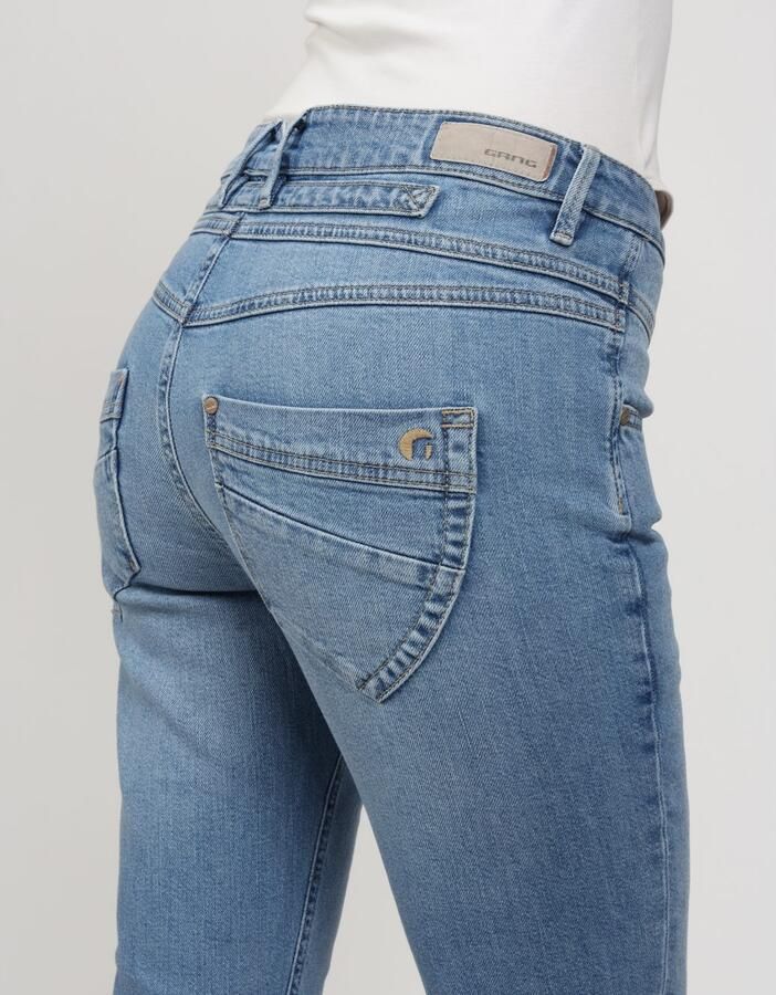 GANG Skinny fit jeans 94Medina met stijlvolle half open knoopsluiting - Foto 3