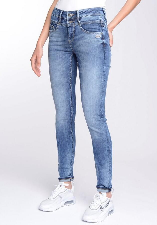 GANG Skinny fit jeans 94MORA met 3-knoopsluiting en pas voor - Foto 3