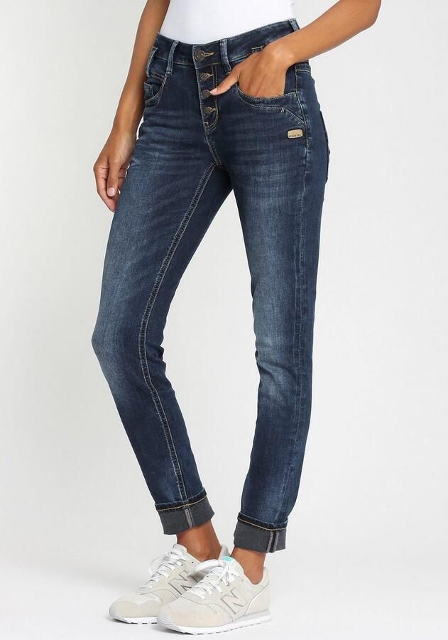 GANG Slim fit jeans 94CARLI met open knoopsluiting - Foto 4