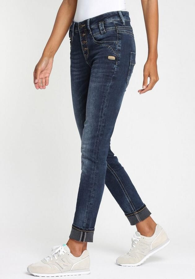 GANG Slim fit jeans 94CARLI met open knoopsluiting - Foto 6
