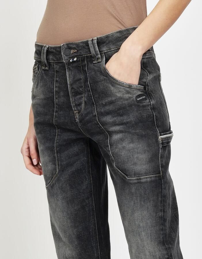 GANG Straight jeans 94THELMA WORKER met opgenaaide zakken en typische werkdetails - Foto 3