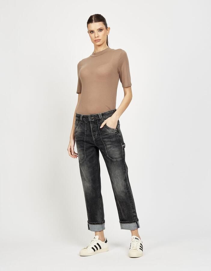 GANG Straight jeans 94THELMA WORKER met opgenaaide zakken en typische werkdetails - Foto 4