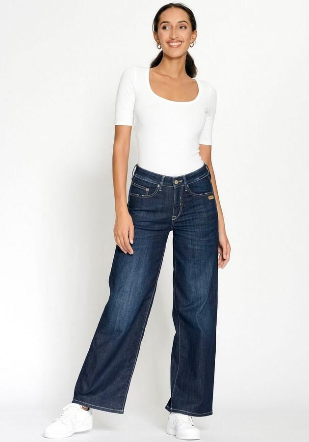 GANG Wijde jeans 94CARLOTTA wijde fit in palazzo-stijl tot op de grond - Foto 3