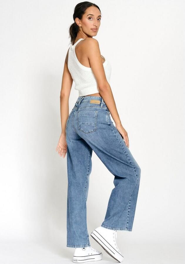 GANG Wijde jeans 94CARLOTTA wijde fit in palazzo-stijl tot op de grond - Foto 5