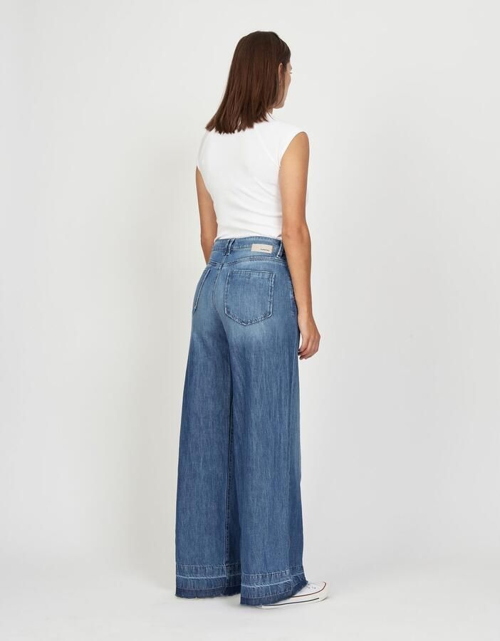 GANG Wijde jeans 94MONA met wijde pijpen en open zoom - Foto 5