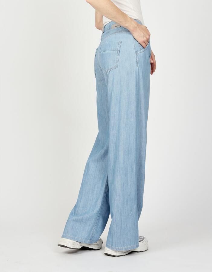 GANG Wijde jeans 94SILVIA WIDE met plooien aan de voorkant