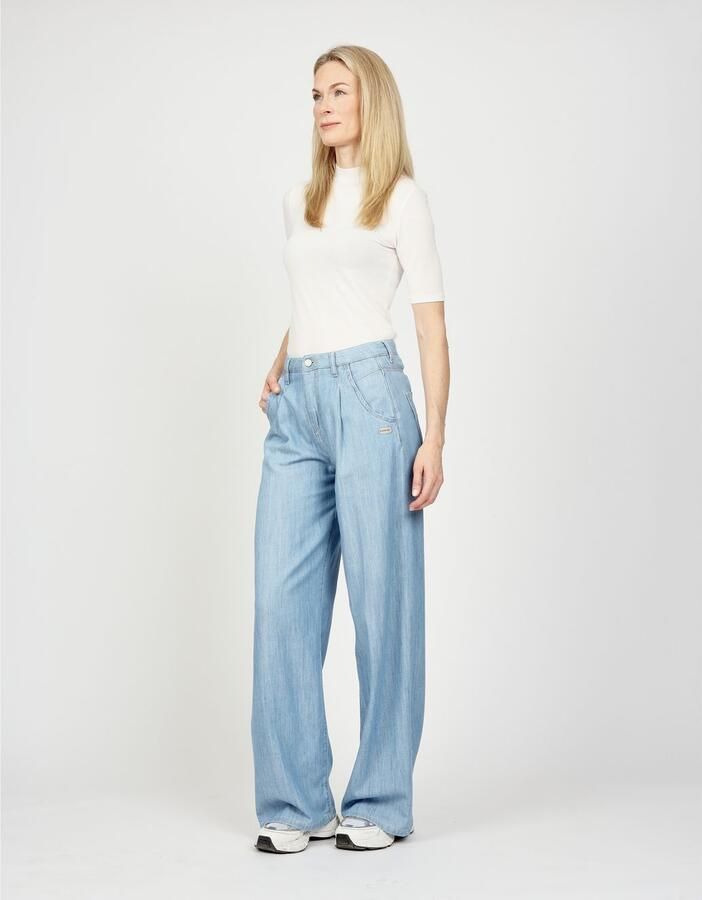 GANG Wijde jeans 94SILVIA WIDE met plooien aan de voorkant - Foto 3