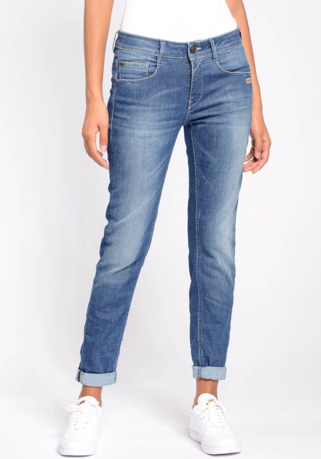 GANG Relax fit jeans 94AMELIE met used-effecten