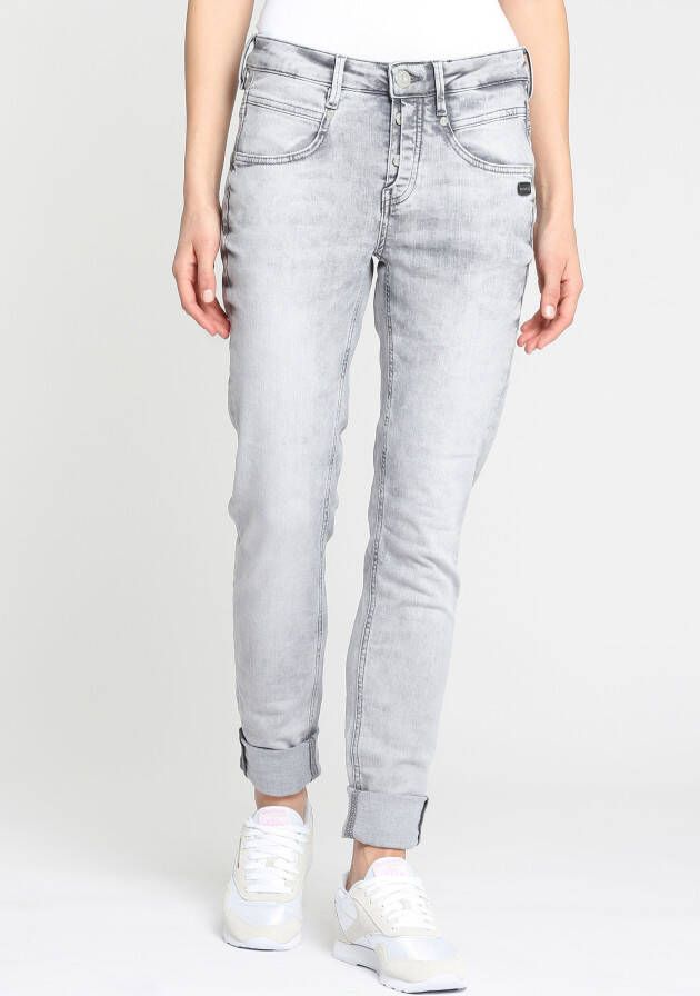 GANG Skinny fit jeans 94Medina met stijlvolle half open knoopsluiting