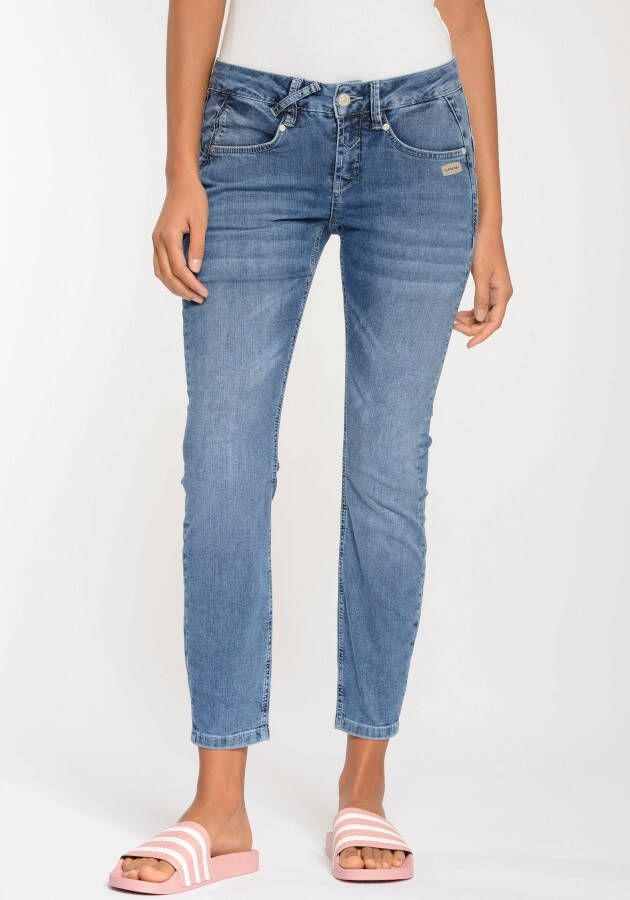 GANG Skinny fit jeans 94NELE X-CROPPED met gekruiste riemlussen voor