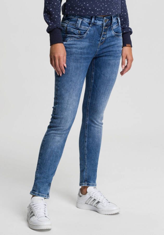 GANG Slim fit jeans 94CARLI met open knoopsluiting