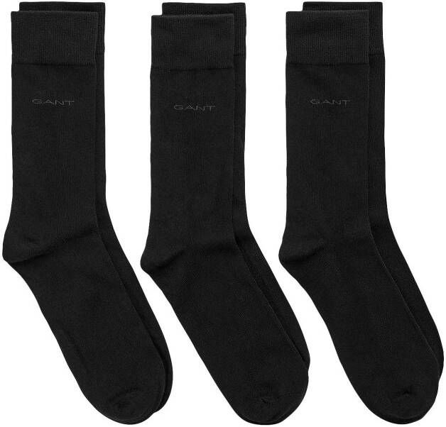 Gant Basic sokken SOFT COTTON SOCKS 3-PACK met logo-opdruk op de enkel (set 3 paar 3)
