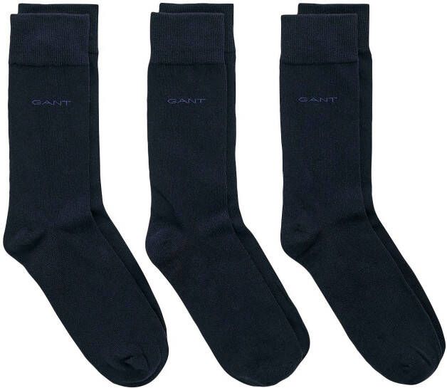 Gant Basic sokken SOFT COTTON SOCKS 3-PACK met logo-opdruk op de enkel (set 3 paar 3)