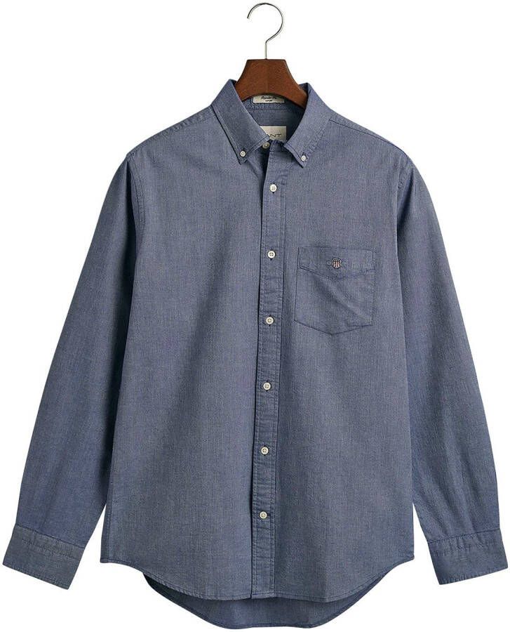 GANT gemêleerd regular fit overhemd persian blue
