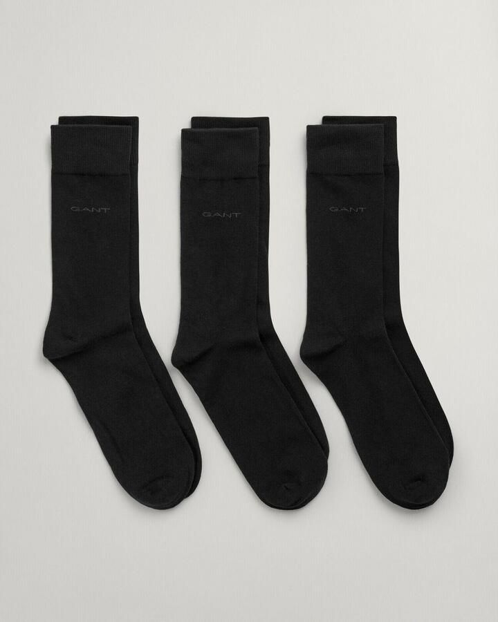 Gant Basic sokken SOFT COTTON SOCKS 3-PACK met logo-opdruk op de enkel (set 3 paar 3)
