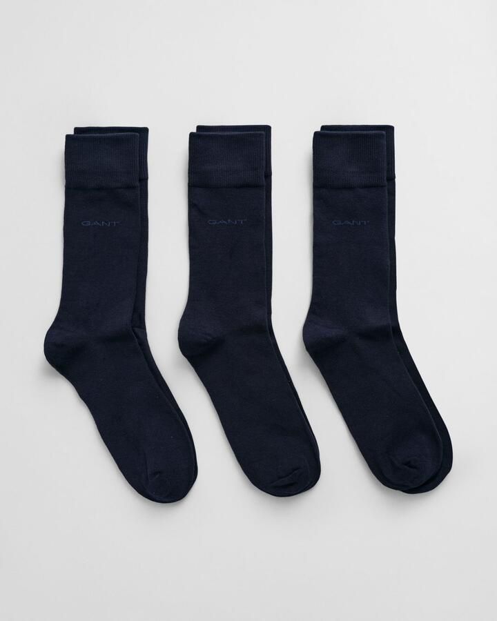Gant Basic sokken SOFT COTTON SOCKS 3-PACK met logo-opdruk op de enkel (set 3 paar 3)